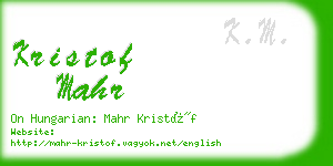 kristof mahr business card